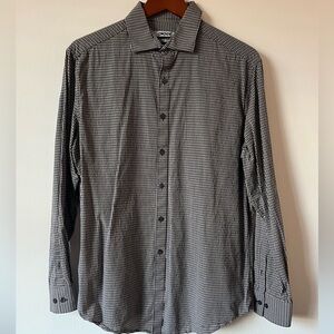 DKNY Checked Button Down Dress Shirt
